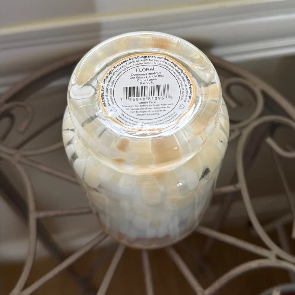 Glass Candle — Citrus Grove - 8 Oz, Overjoyed Boutique